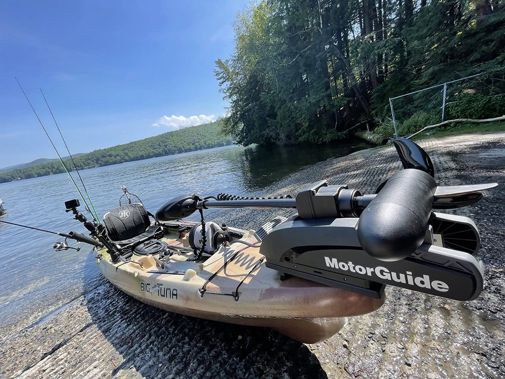 kayak with trolling motor and fish finder